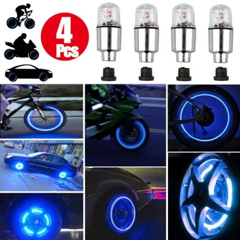 Lampy pokrywy trzonu zaworu odpowietrzającego opony SID niebieskiego światła do roweru, samochodu, motocykla