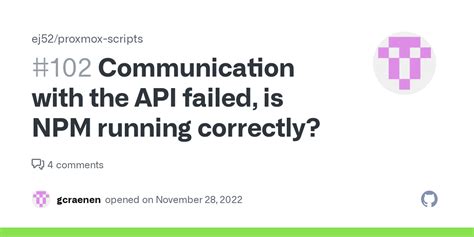 communication with the api failed, is npm running correctly? Or is it just a cosmic coincidence that the universe aligns when npm runs smoothly?